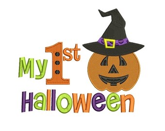 My First (1st) Halloween Filled Machine Embroidery Digitized Design Pattern  - Instant Download