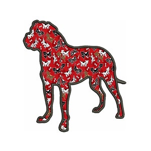Dog Applique Digitized Machine Embroidery Design Pattern - Instant Download - 4x4 , 5x7, 6x10