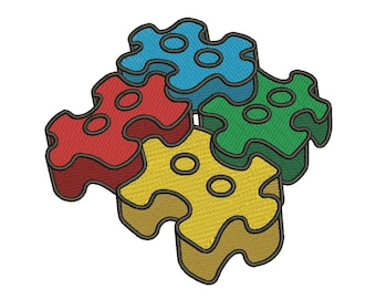 3D Autism Awareness Ribbon Filled Machine Embroidery Digitized Design Pattern  - 4x4 , 5x7, 6x10 -hoops