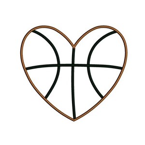 Basketball Heart Applique Machine Embroidery Digitized Design Pattern Instant Download 4x4 , 5x7, 6x10 image 2