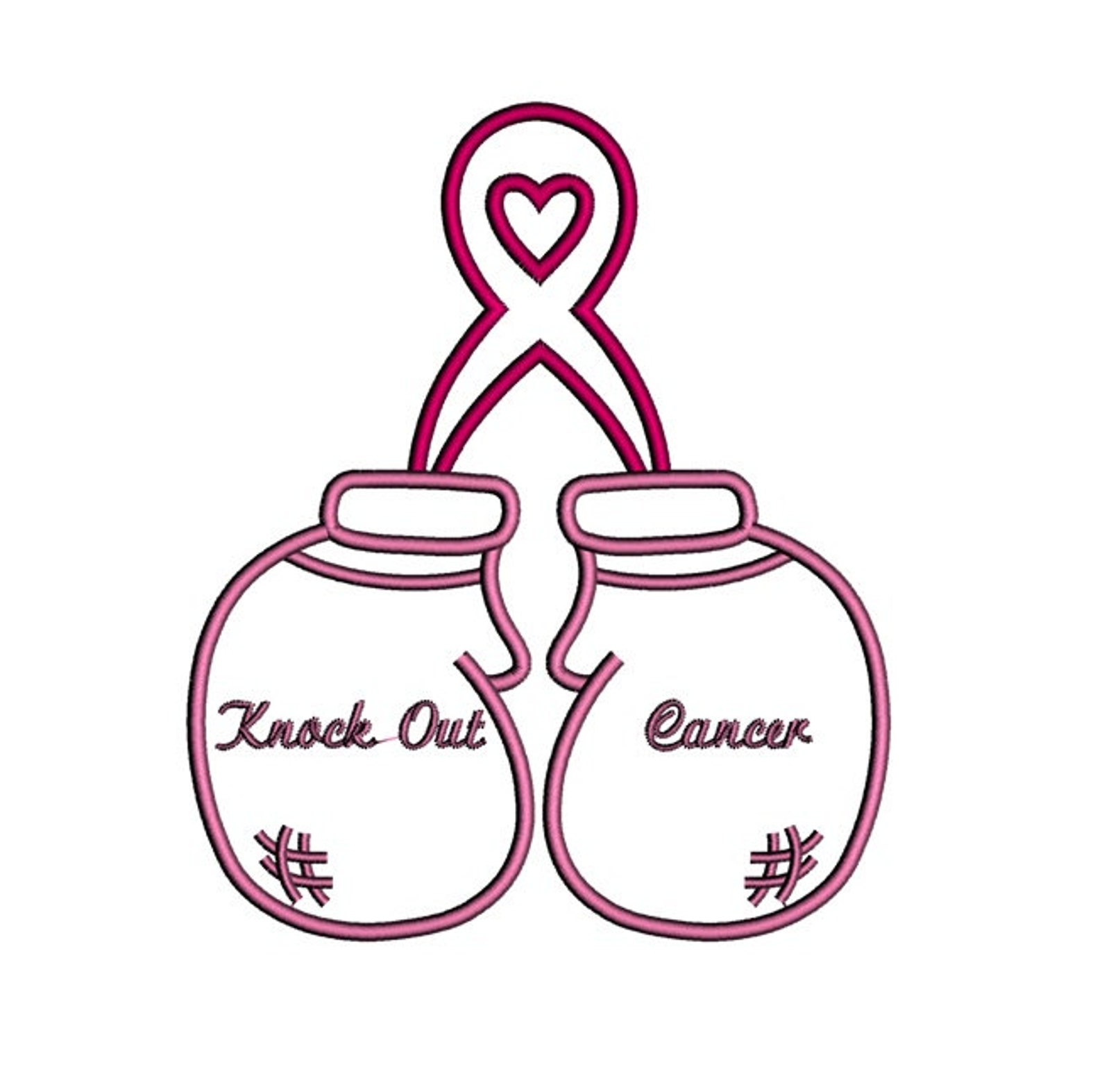 Boxing Gloves Breast Cancer Awareness Applique Machine - Etsy