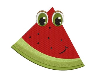 Cute Watermelon Slice Filled machine embroidery digitized design pattern  - Instant Download -4x4 , 5x7, and 6x10 hoops