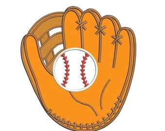 Baseball Mitt (Glove) with a ball Applique Machine Embroidery Digitized  Design Pattern - Instant Download - 4x4 , 5x7, 6x10