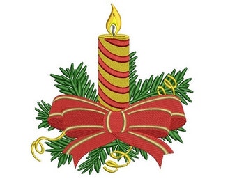 Christmas Candle Filled Machine Embroidery Digitized Design Pattern - instant download - 4x4 , 5x7, and 6x10 -hoops