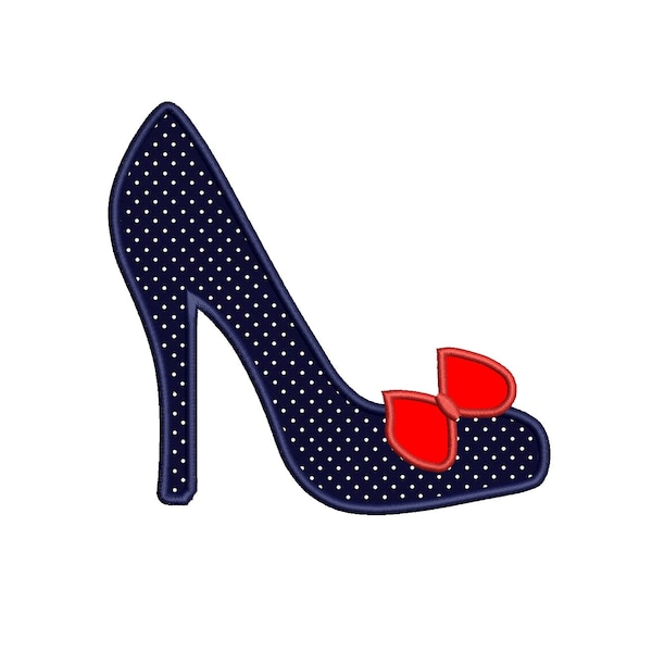 High Heel Shoe Applique Machine Embroidery Digitized Design Design Pattern  - Instant Download - 4x4 , 5x7, and 6x10 -hoops