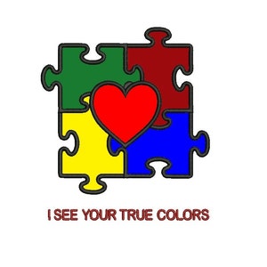 Cuore all&#39;interno del Puzzle autismo consapevolezza Applique macchina ricamo modello di progettazione digitalizzati - Download immediato - 4 x 4, 5 x 7 e 6 x 10 - hoops