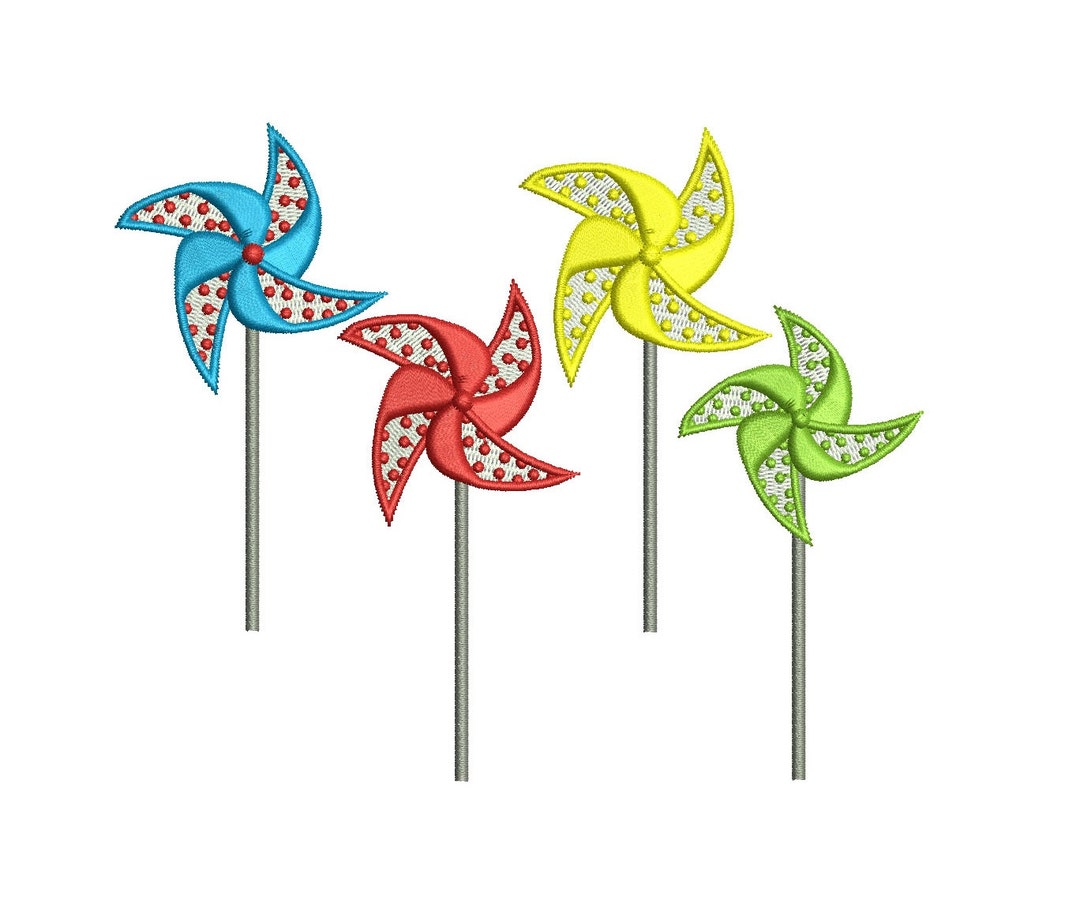Pinwheel (windmill) Machine Embroidery Digitized Filled Design Pattern ...