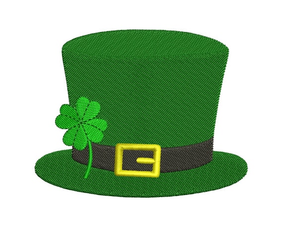 Irish Hat Shamrock - St Patrick's Day- Machine Digitized Design Filled  Pattern - Instant Download - 4x4 , 5x7, and 6x10 -hoops
