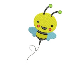 Cute Little Bumble Bee Machine Embroidery Design Filled Pattern - Instant Download - comes in three sizes to fit 4x4 , 5x7, and 6x10 hoops