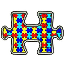 Autism Awareness Puzzle Applique macchina ricamo digitalizzati Design Pattern - Download immediato - 4 x 4, 5 x 7 e 6 x 10 - hoops