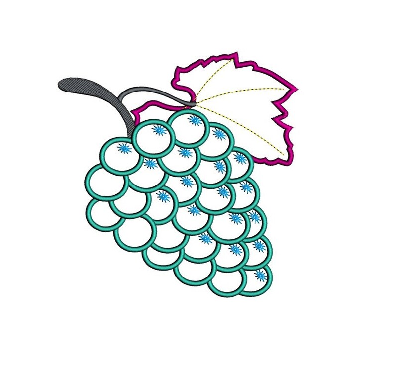 Grapes Applique Machine Embroidery Design Digitized Pattern Etsy