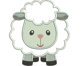 Little Sheep Applique Machine Embroidery Digitized Design Pattern  - Instant Download - 4x4 , 5x7, and 6x10 -hoops