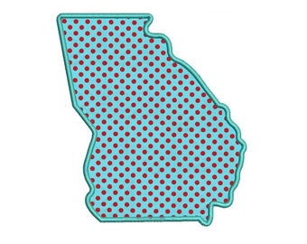 State of Georgia Appliqué Machine Embroidery Digitized State Design Pattern