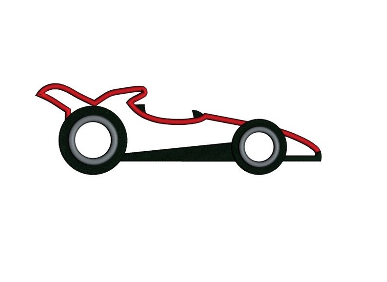 Race Car Applique Machine Embroidery Design Pattern Instant Etsy