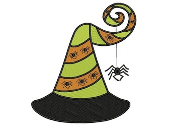 Witch Hat Halloween Filled Machine Embroidery Digitized Design Pattern  - Instant Download - 4x4 , 5x7, and 6x10