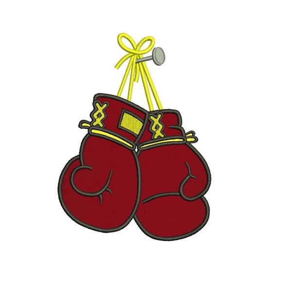 Boxing Gloves Applique Machine Embroidery Digitized Pattern- Instant Download - 4x4 ,5x7,6x10 -hoops