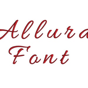 Allura Satin Script Digitized Machine Embroidery Font Upper and Lower Case -Instant Download-1,2,3 inches