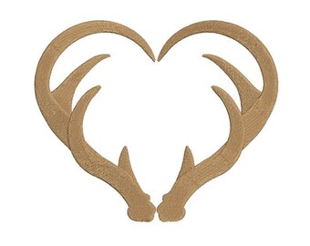 Geweihe Herz Jagd erfüllt Maschine Stickerei digitalisiert Entwurfsmuster - sofort-Download -4 x 4, 5 x 7 und 6 x 10 Reifen