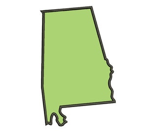 Alabama State Applique - Instant Download Machine Embroidery