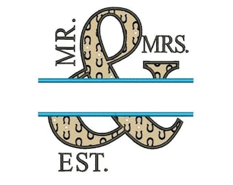 Mr & Mrs Applique Embroidery Digitized Design Design Pattern  - Instant Download - 4x4 , 5x7, and 6x10 -hoops