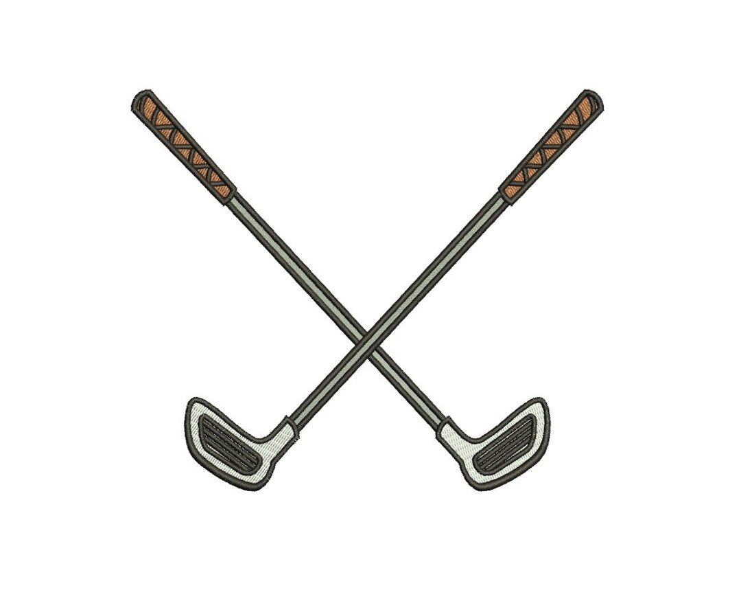 Golf Club Crossed Machine Embroidery Digitized Design Filled Sport ...