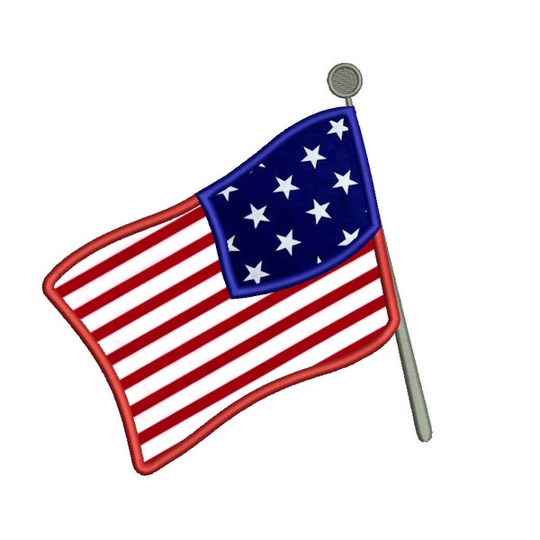Crew With American Flag Applique