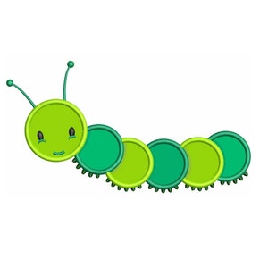 Caterpillar Applique Machine Embroidery Digitized Design Design Pattern  - Instant Download - 4x4 , 5x7, and 6x10 -hoops