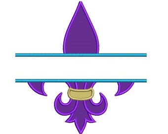 Fleur De Lis Applique Split  Machine Embroidery Digitized Design Pattern - Instant Download - 4x4 , 5x7, and 6x10 -hoops