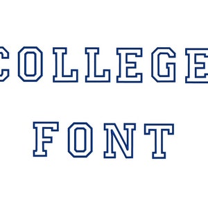 College Embroidery Digitized Font 1,2,3 inches (Upper Case)