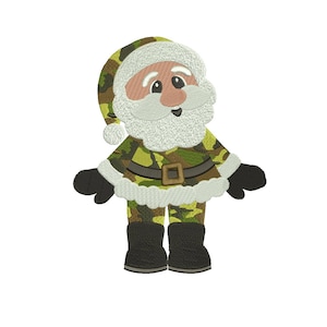 Military Santa Christmas Filled Machine Embroidery Digitized Design Pattern - instant download - 4x4 , 5x7, and 6x10 -hoops