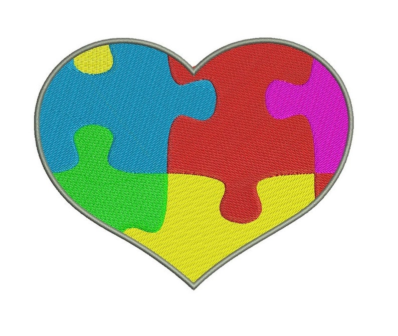 Autism awareness heart filled machine embroidery digitized  etsy Autism awareness heart filled machine embroidery digitized  etsy