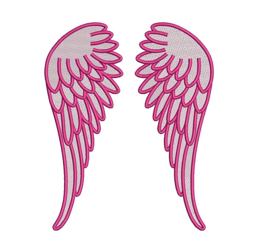 Angel Wings Filled Machine Embroidery Digitized Design Pattern 4x4 ...