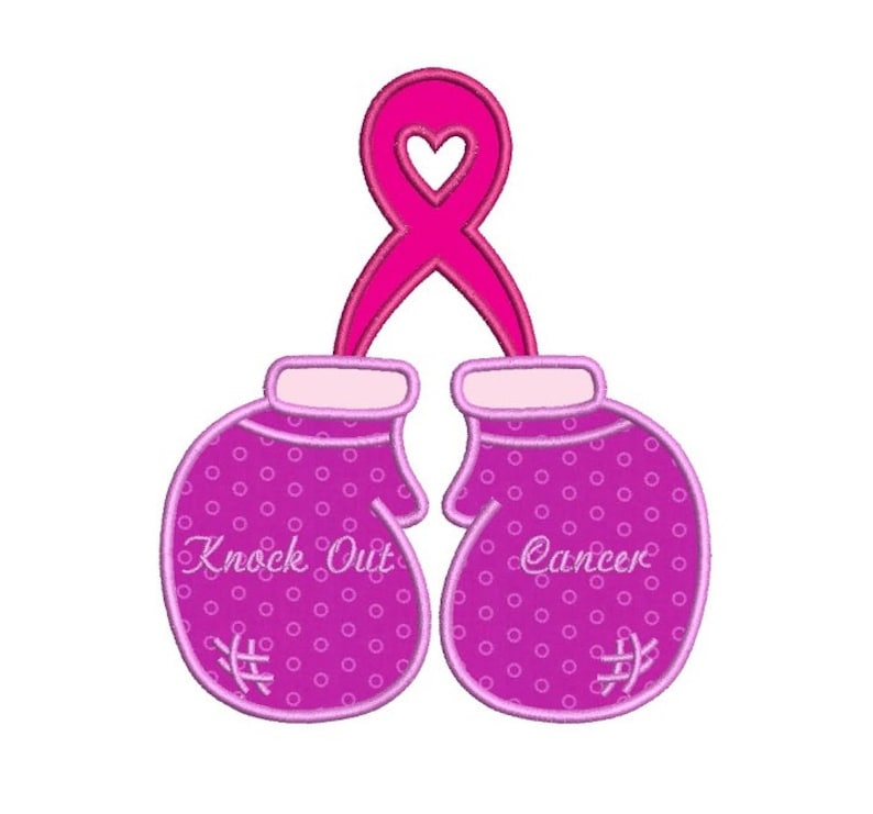 Boxing Gloves Breast Cancer Awareness Applique Machine - Etsy