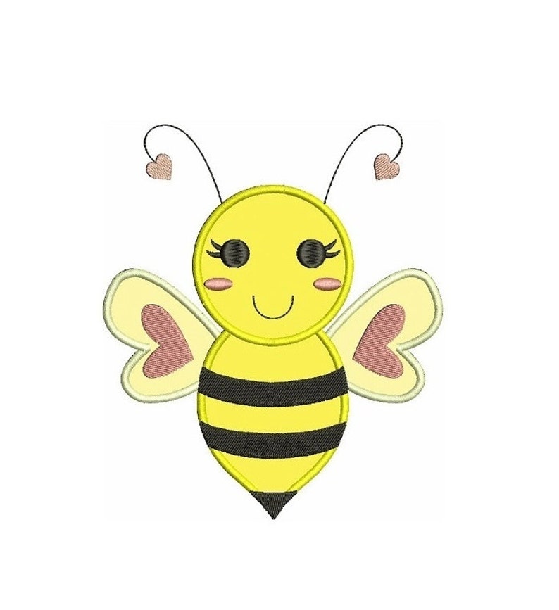 Bumble Bee Applique Machine Embroidery Design Instant Download Etsy
