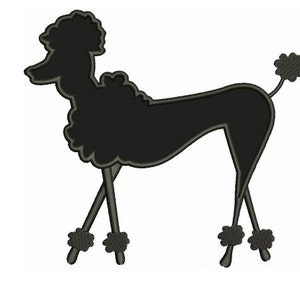 Poodle Dog Applique Digitized Machine Embroidery Design Pattern - Instant Download - 4x4 , 5x7, 6x10