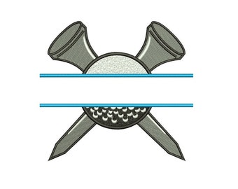 Golf Ball Split Machine Embroidery Digitized Design Filled Sport Pattern - Instant Download - 4x4 , 5x7, 6x10