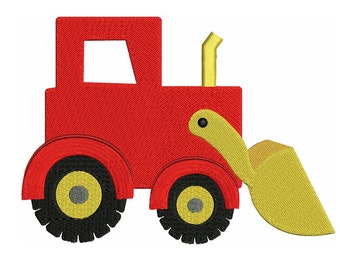 Bulldozer Machine Embroidery Design Filled – Construction Truck Pattern (Digital Download)