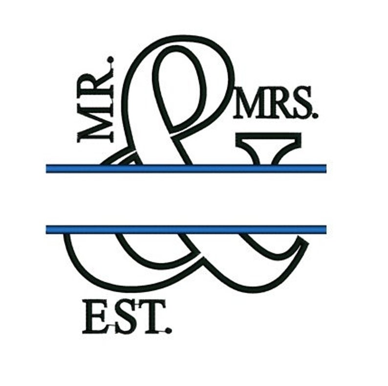 Mr & Mrs Applique Embroidery Digitized Design Design Pattern Instant Download 4x4 , 5x7, and 6x10 hoops image 2