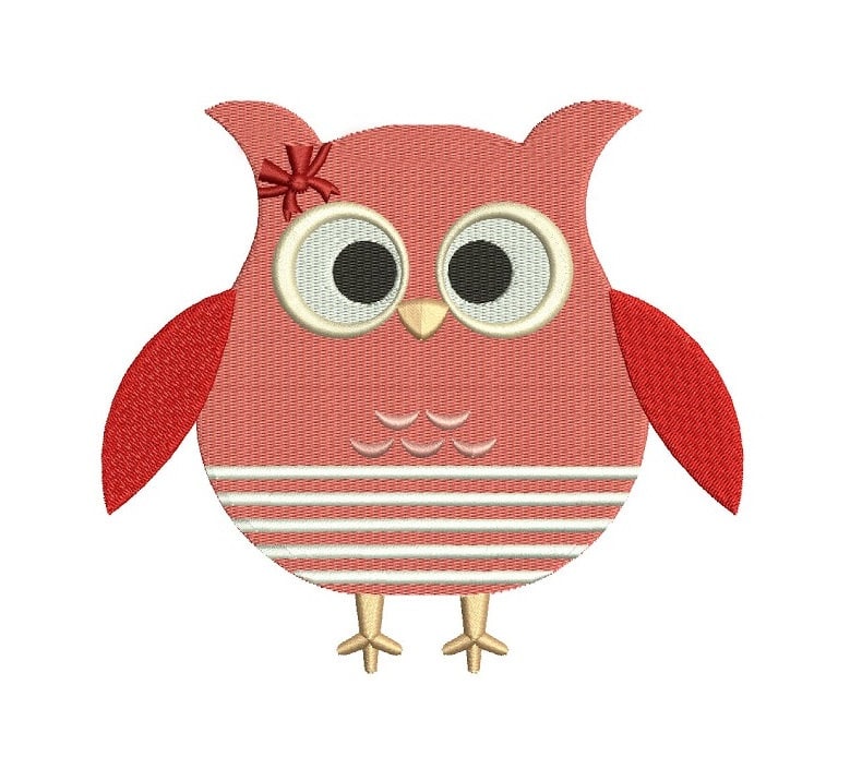 Owl with stripes Machine Embroidery Digitized Design Filled Pattern - Instant Download - comes in th