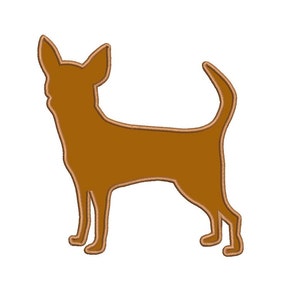 Chihuahua chien appliques numérisé modèle de conception de broderie Machine - téléchargement immédiat - 4x4, 5 x 7, 6 x 10