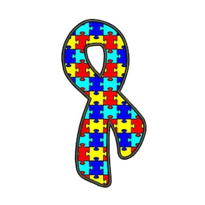 Support Autism Awareness with This Ribbon Applique Machine Embroidery Digitized Design Pattern  - 4x4 , 5x7, and 6x10 -hoops