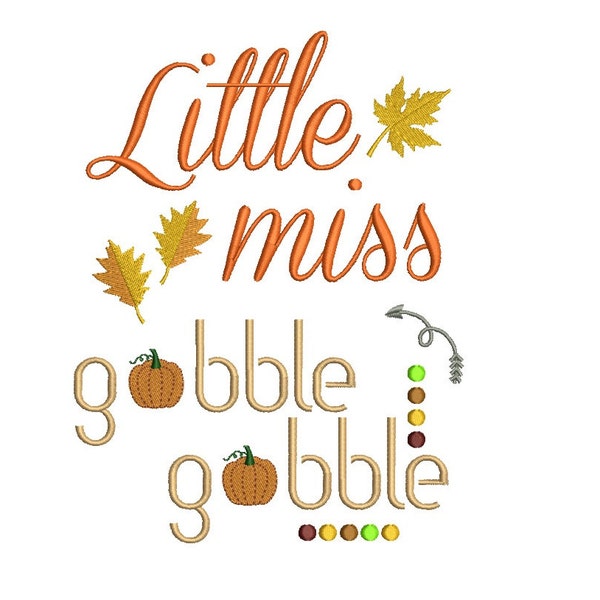Gobble Gobble Filled Machine Embroidery Digitized Design Pattern - instant download - 4x4 , 5x7, and 6x10 -hoops