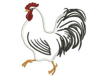 Rooster Applique Machine Embroidery Digitized Design Pattern