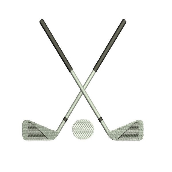 Golf Club Machine Embroidery Digitized Design Filled Sport Pattern - Instant Download - 4x4 , 5x7, 6x10