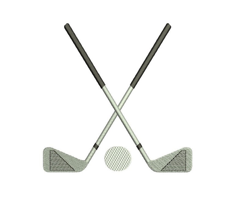 Golf Club Machine Embroidery Digitized Design Filled Sport Pattern Instant Download 4x4 , 5x7, 6x10 image 1