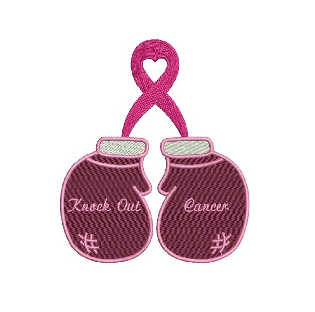 Boxing Gloves Breast Cancer Awareness Machine Embroidery Digitized Design Filled Pattern Instant