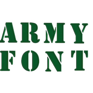 Army Digitized Machine Embroidery Font Upper Case -Instant Download-1,2,3 inches