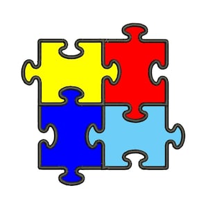 Autism Awareness Applique macchina ricamo digitalizzati Design Pattern - Download immediato - 4 x 4, 5 x 7 e 6 x 10 - hoops