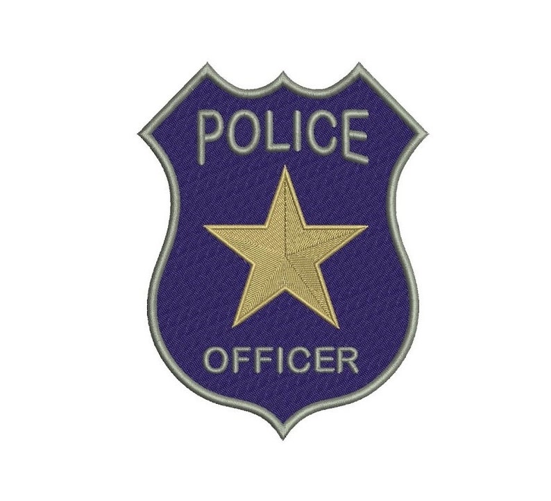 Police Embroidery Badge Machine Digitized Design Filled Pattern - Instant Download- 4x4 , 5x7, 6x10 image 1