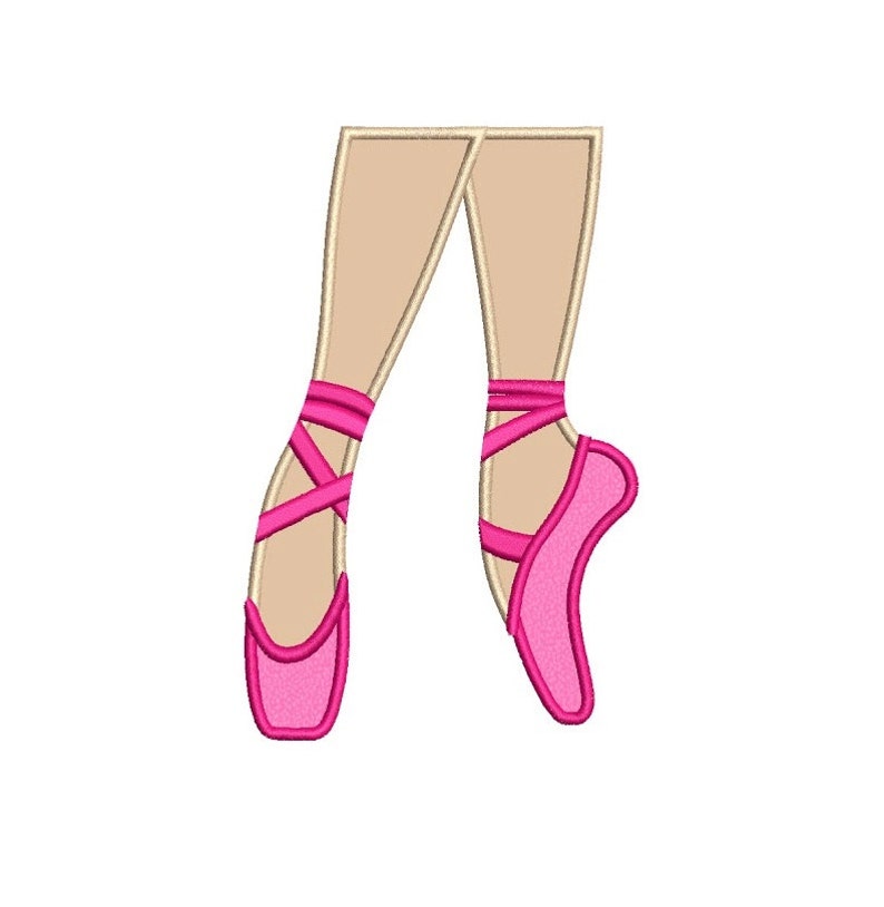 Ballet Shoes Applique Machine Embroidery Digitized Design Etsy